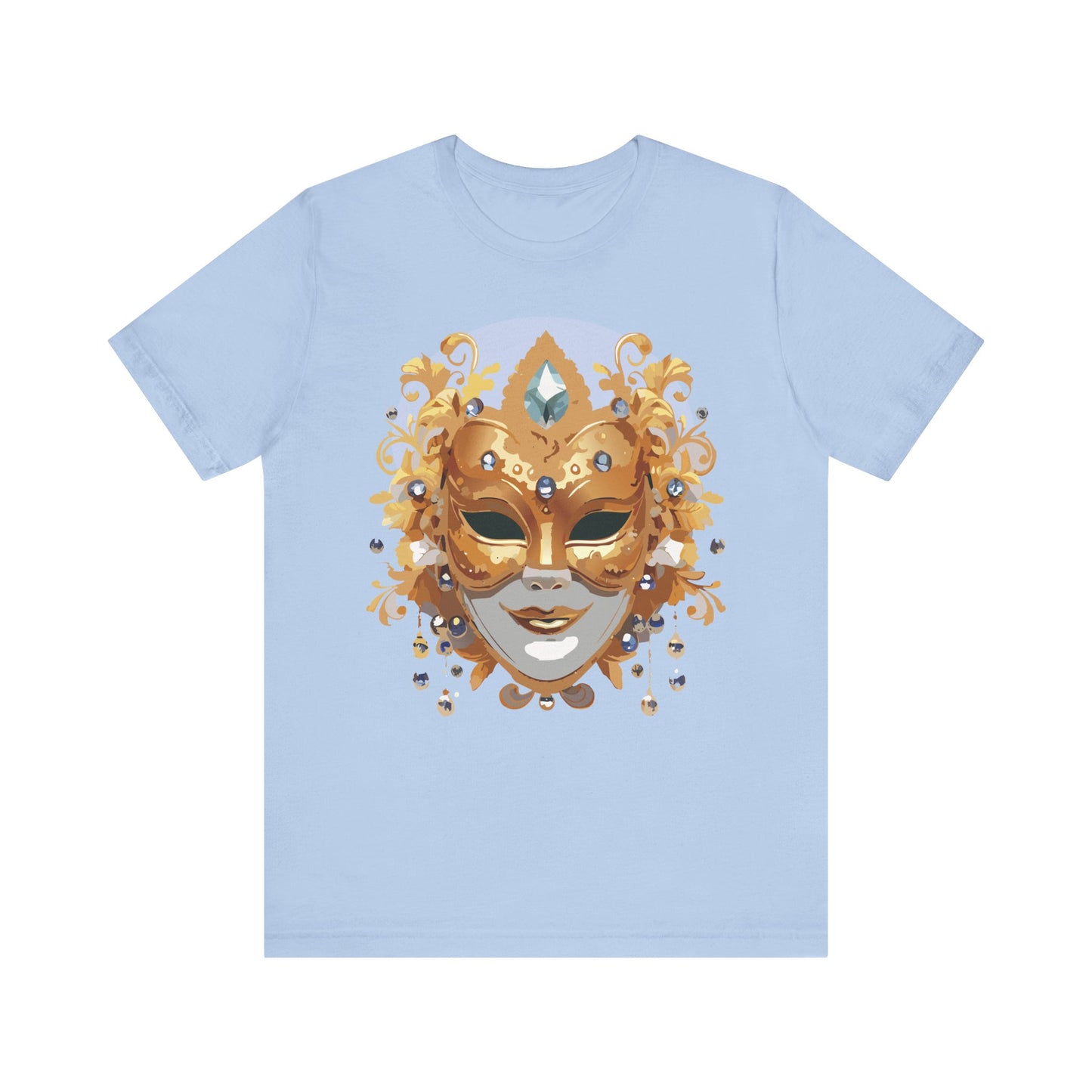 Mask Shirt, Shirt with Mask, Tee Shirt with Gold Face