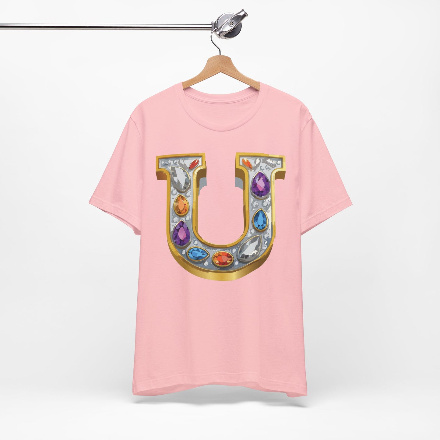 Letter Shirt, Shirt with Letters, Tee Shirt with Gold Letter, Shirt with Antique Letters