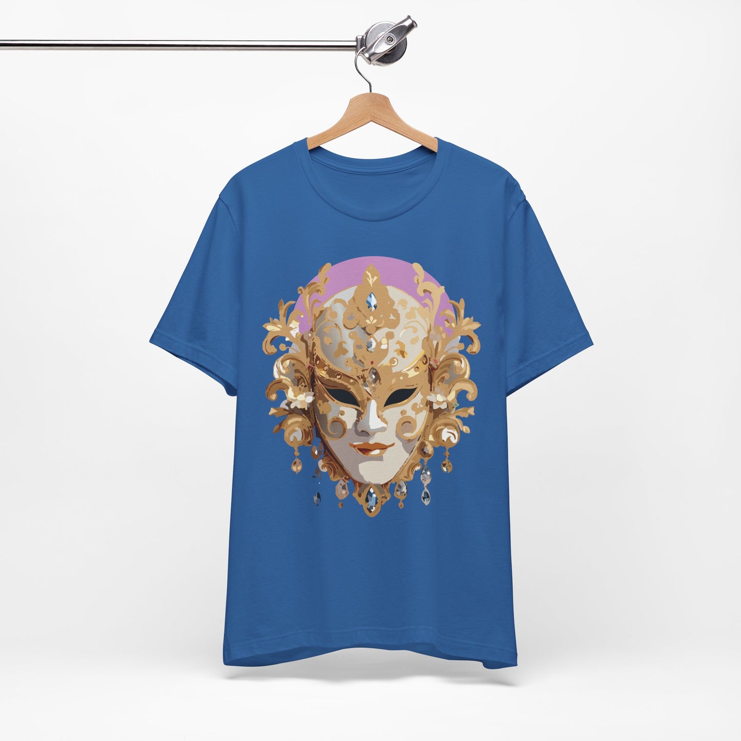 Mask Shirt, Shirt with Mask, Tee Shirt with Gold Face
