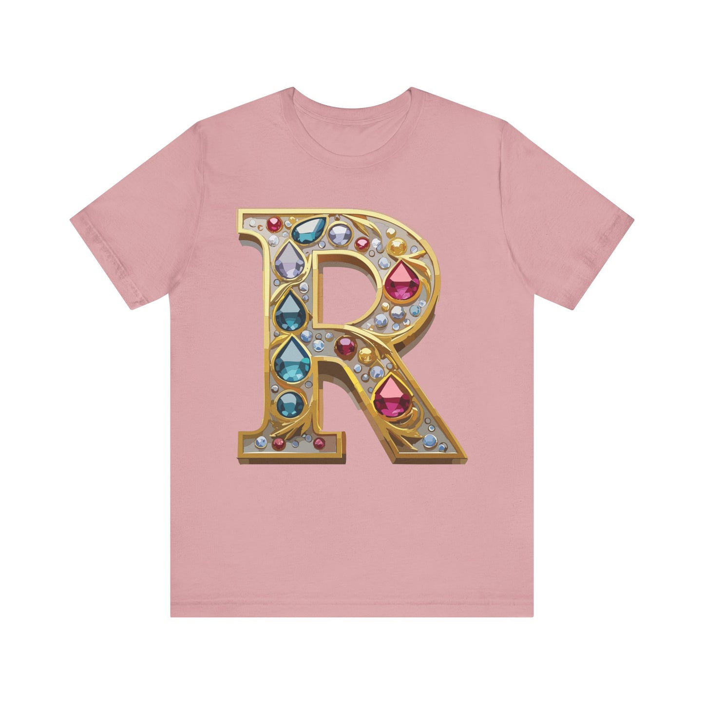 Letter Shirt, Shirt with Letters, Tee Shirt with Gold Letter, Shirt with Antique Letters