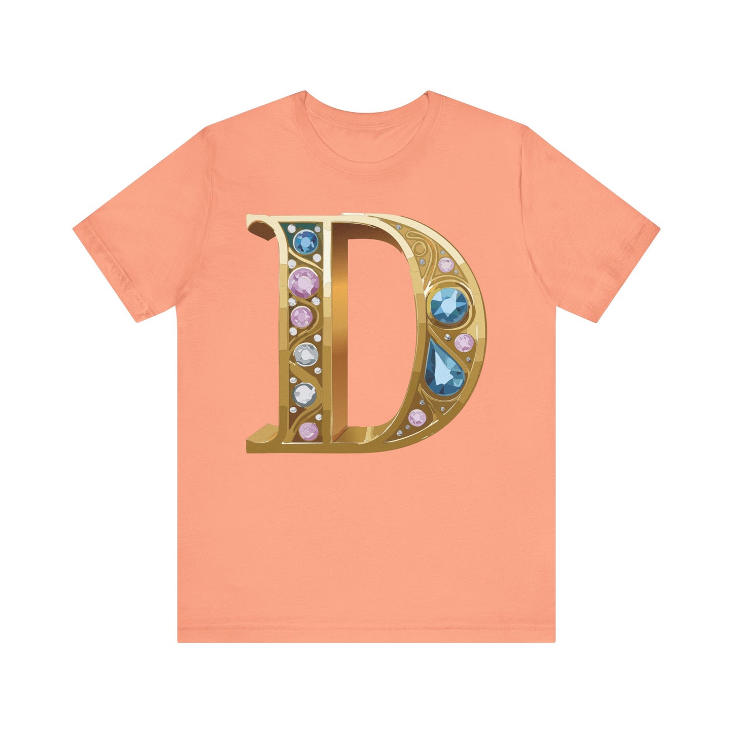 Letter Shirt, Shirt with Letters, Tee Shirt with Gold Letter, Shirt with Antique Letters