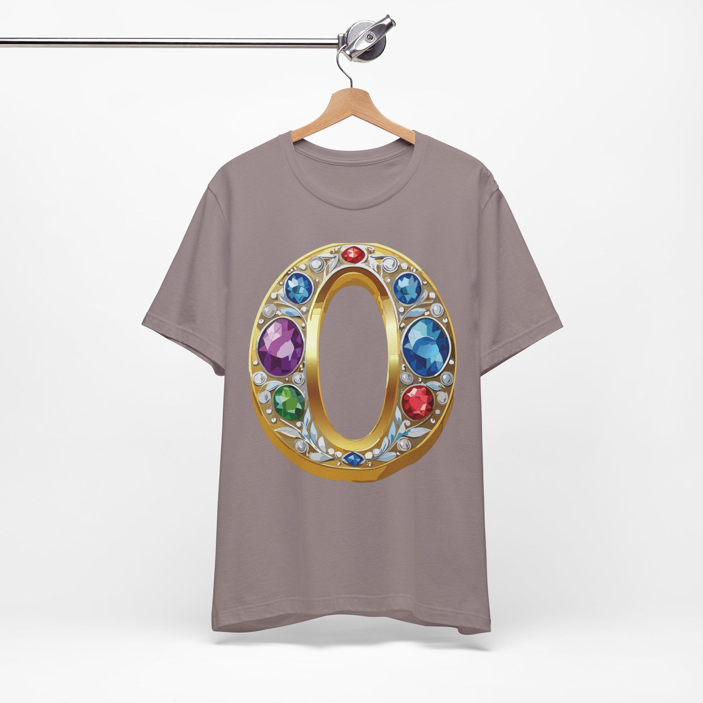 Letter Shirt, Shirt with Letters, Tee Shirt with Gold Letter, Shirt with Antique Letters
