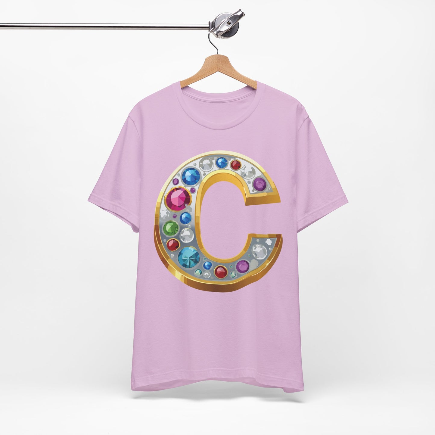 Letter Shirt, Shirt with Letters, Tee Shirt with Gold Letter, Shirt with Antique Letters