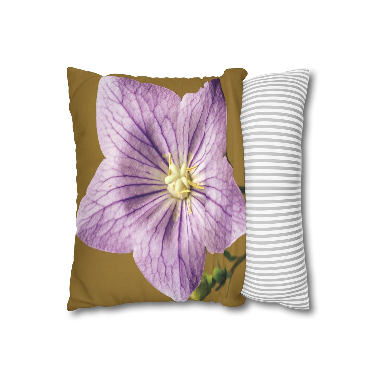 Floral Faux Suede Square Pillowcase