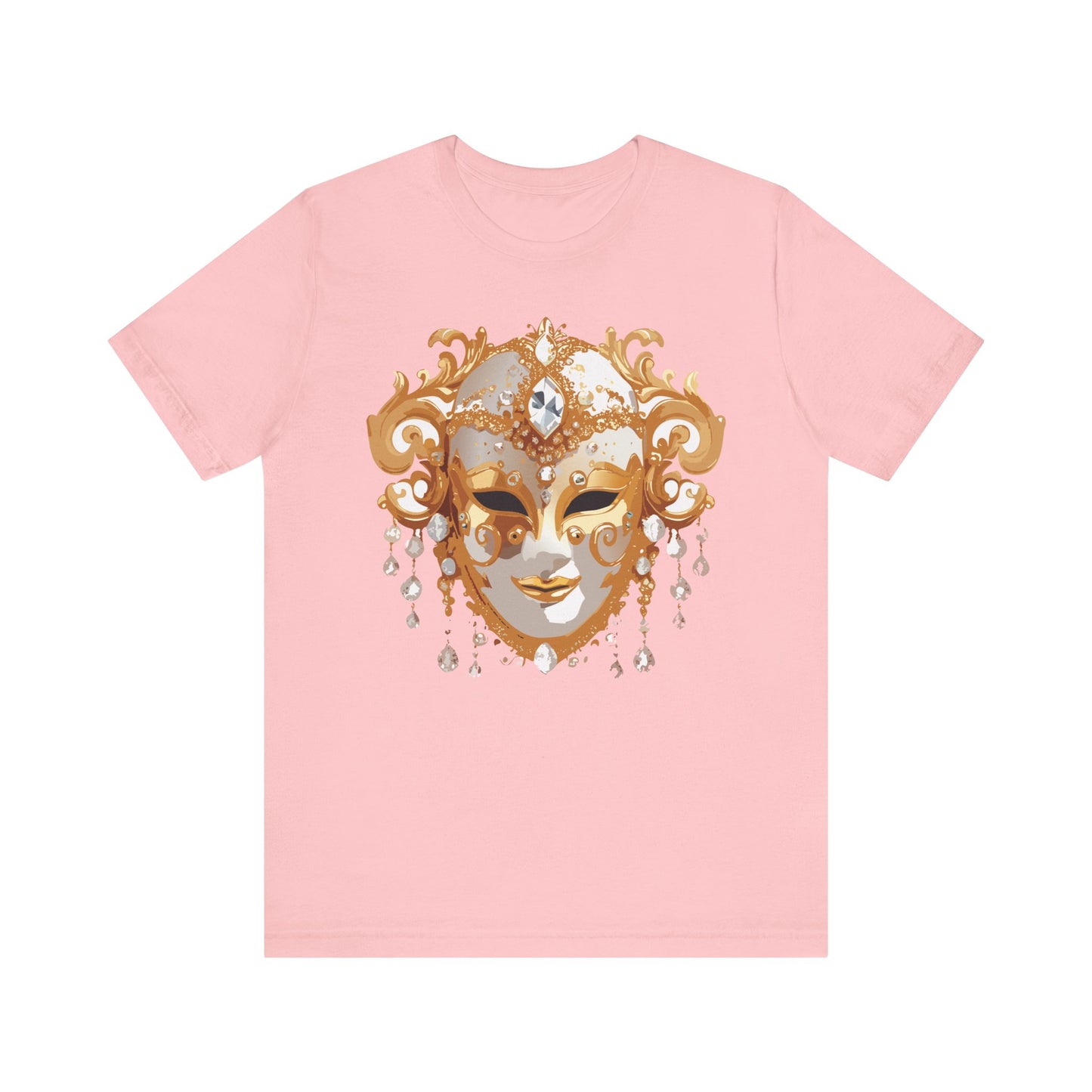 Mask Shirt, Shirt with Mask, Tee Shirt with Gold Face
