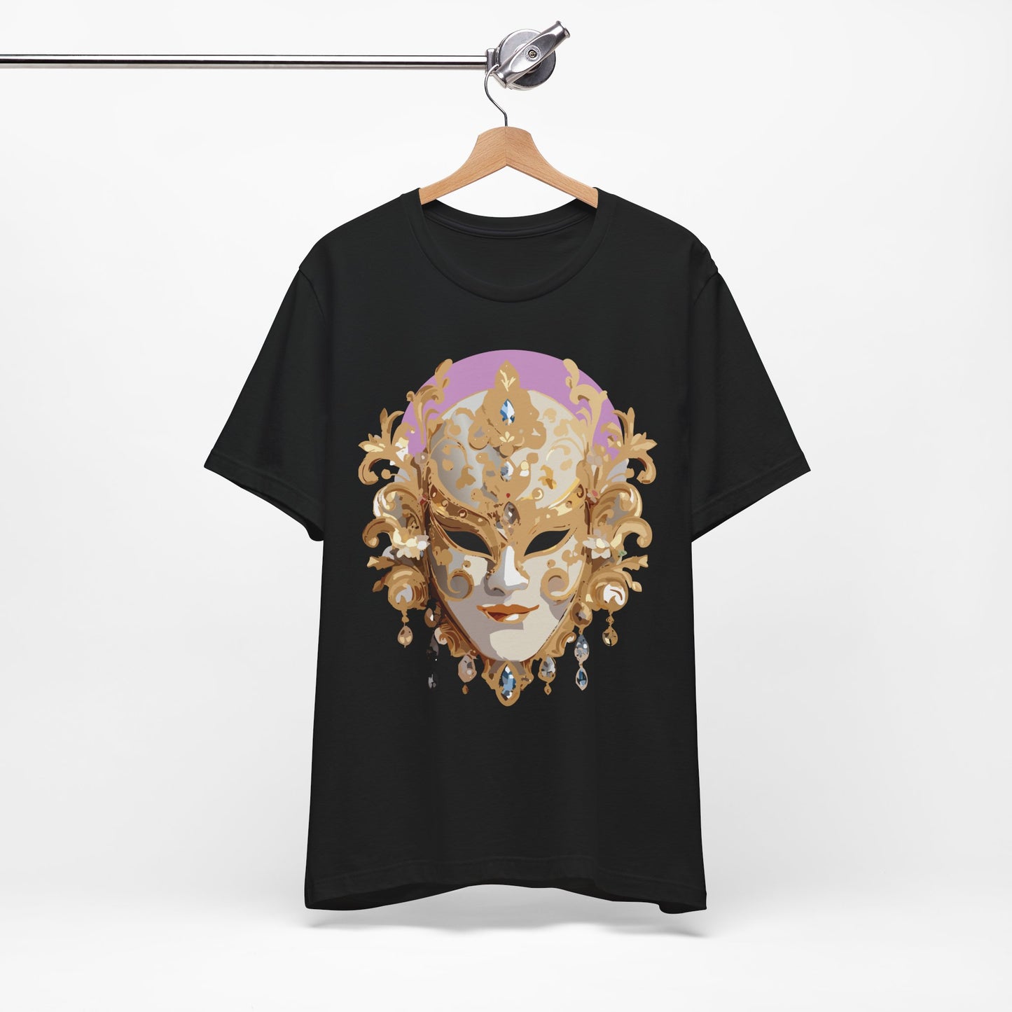 Mask Shirt, Shirt with Mask, Tee Shirt with Gold Face