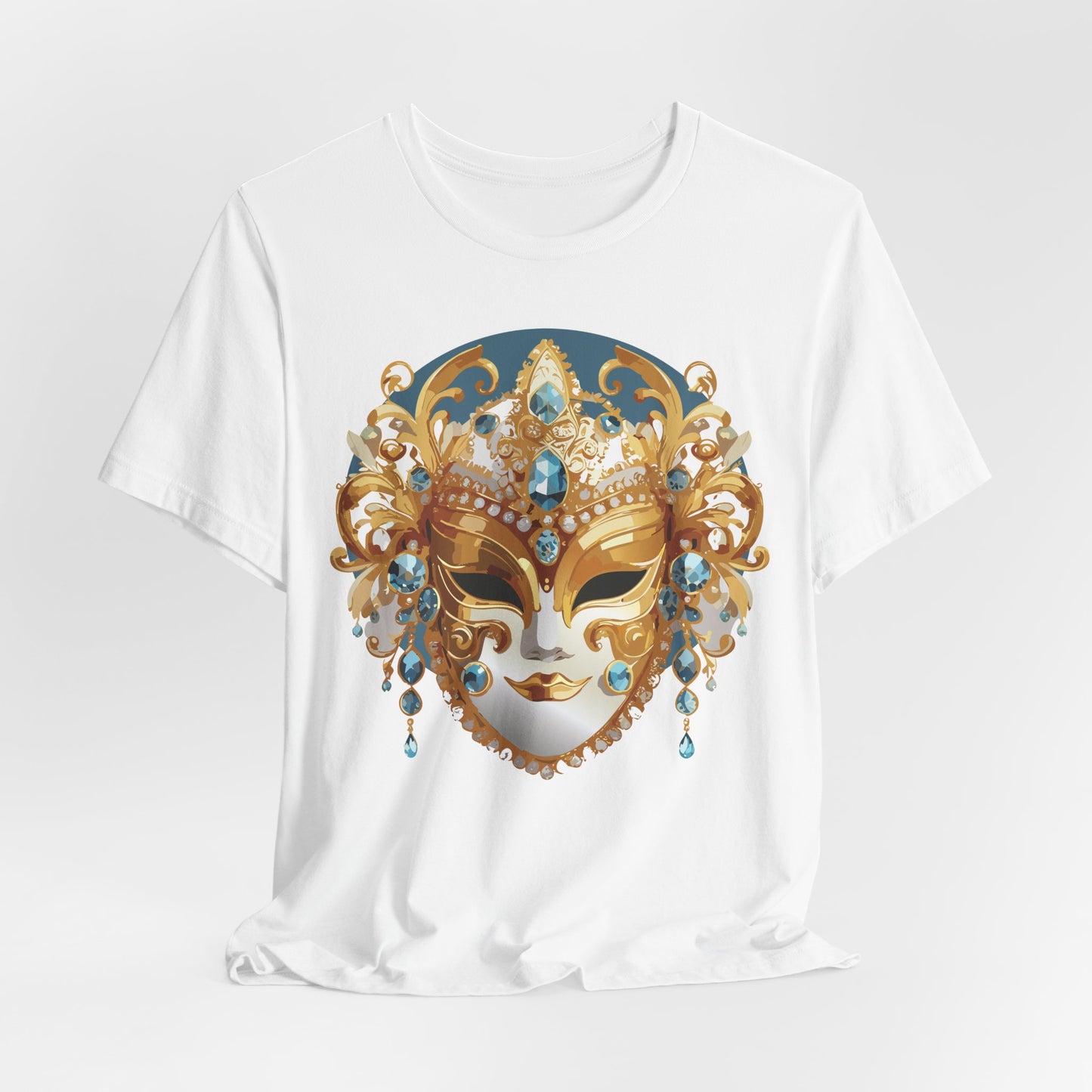 Mask Shirt, Shirt with Mask, Tee Shirt with Gold Face