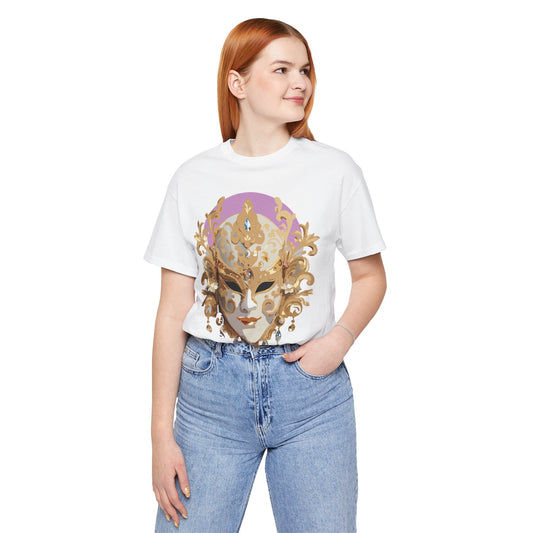 Mask Shirt, Shirt with Mask, Tee Shirt with Gold Face