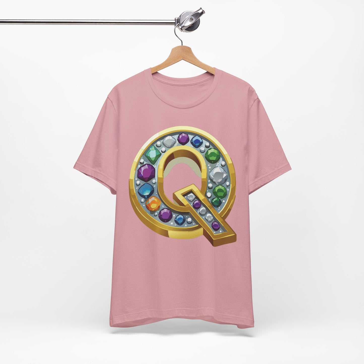 Letter Shirt, Shirt with Letters, Tee Shirt with Gold Letter, Shirt with Antique Letters