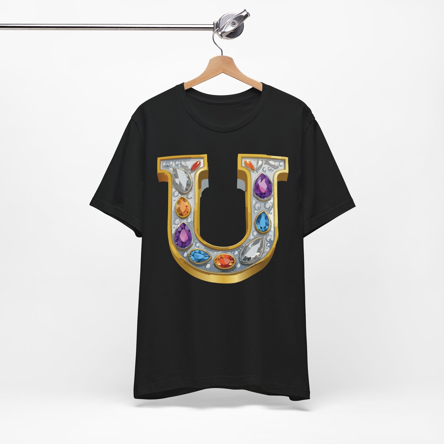 Letter Shirt, Shirt with Letters, Tee Shirt with Gold Letter, Shirt with Antique Letters