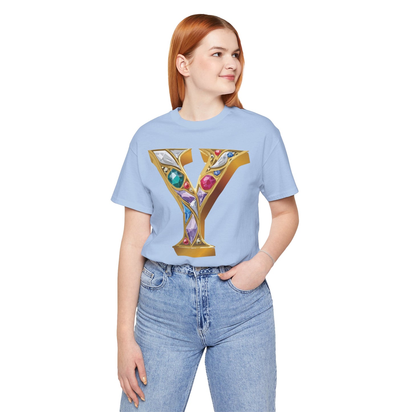 Letter Shirt, Shirt with Letters, Tee Shirt with Gold Letter, Shirt with Antique Letters