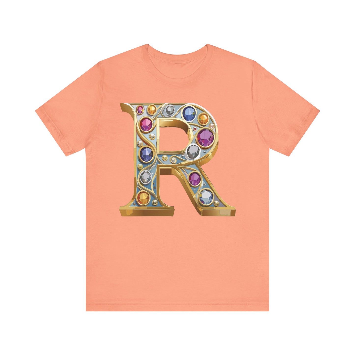 Letter Shirt, Shirt with Letters, Tee Shirt with Gold Letter, Shirt with Antique Letters