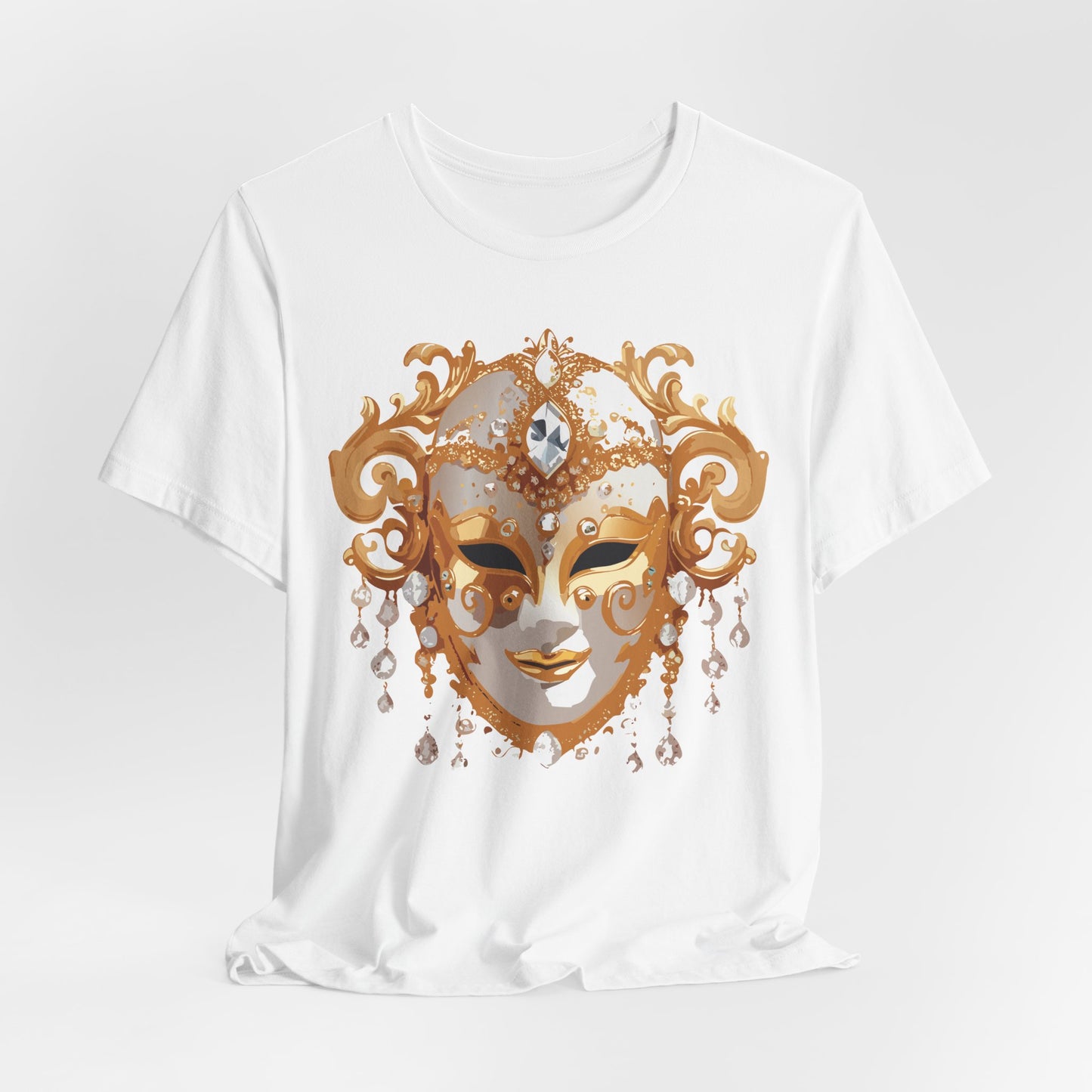 Mask Shirt, Shirt with Mask, Tee Shirt with Gold Face