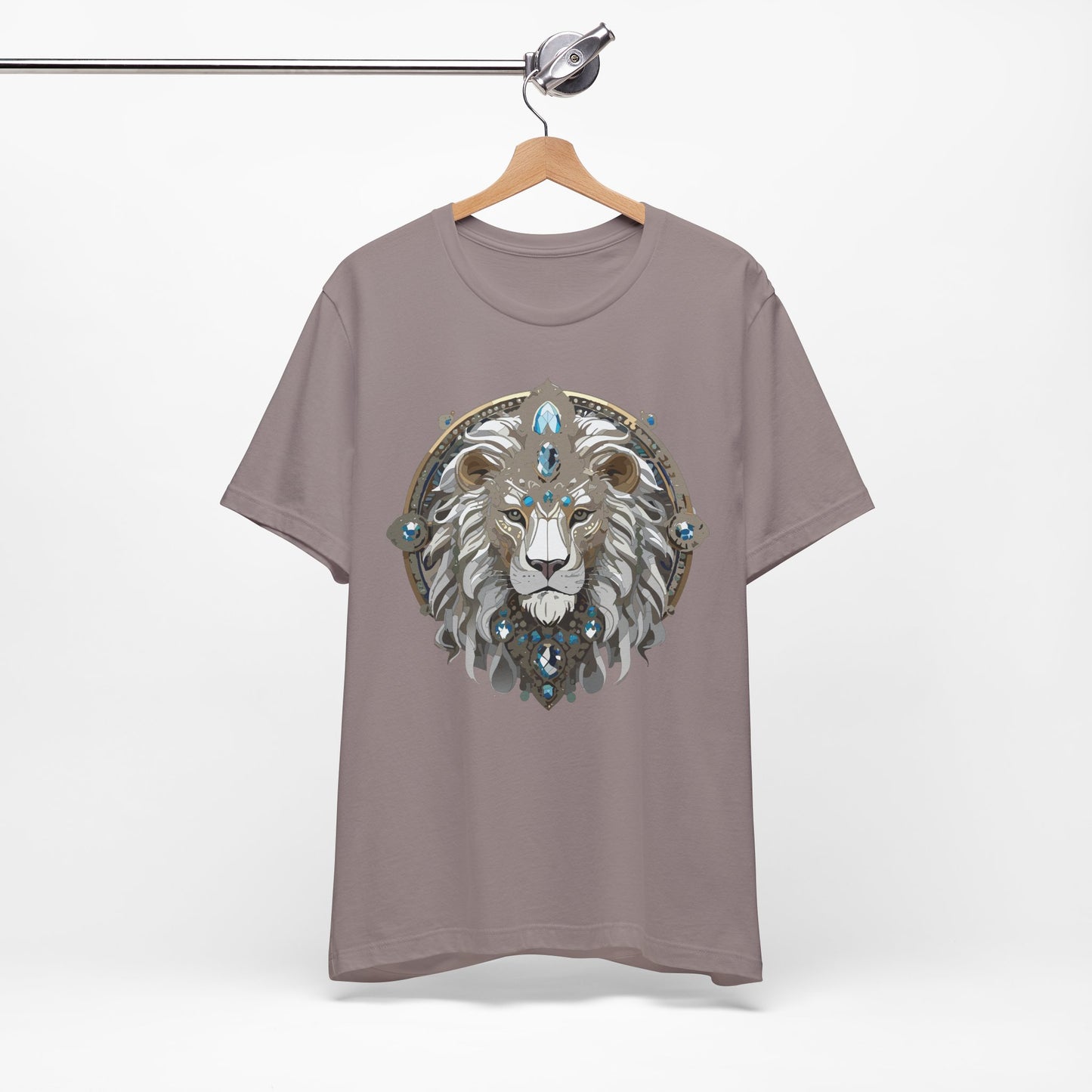 Animal Shirt, Shirt with Animal, Tee Shirt with Gold Animal Medal, Shirt with Antique Animal Medallion
