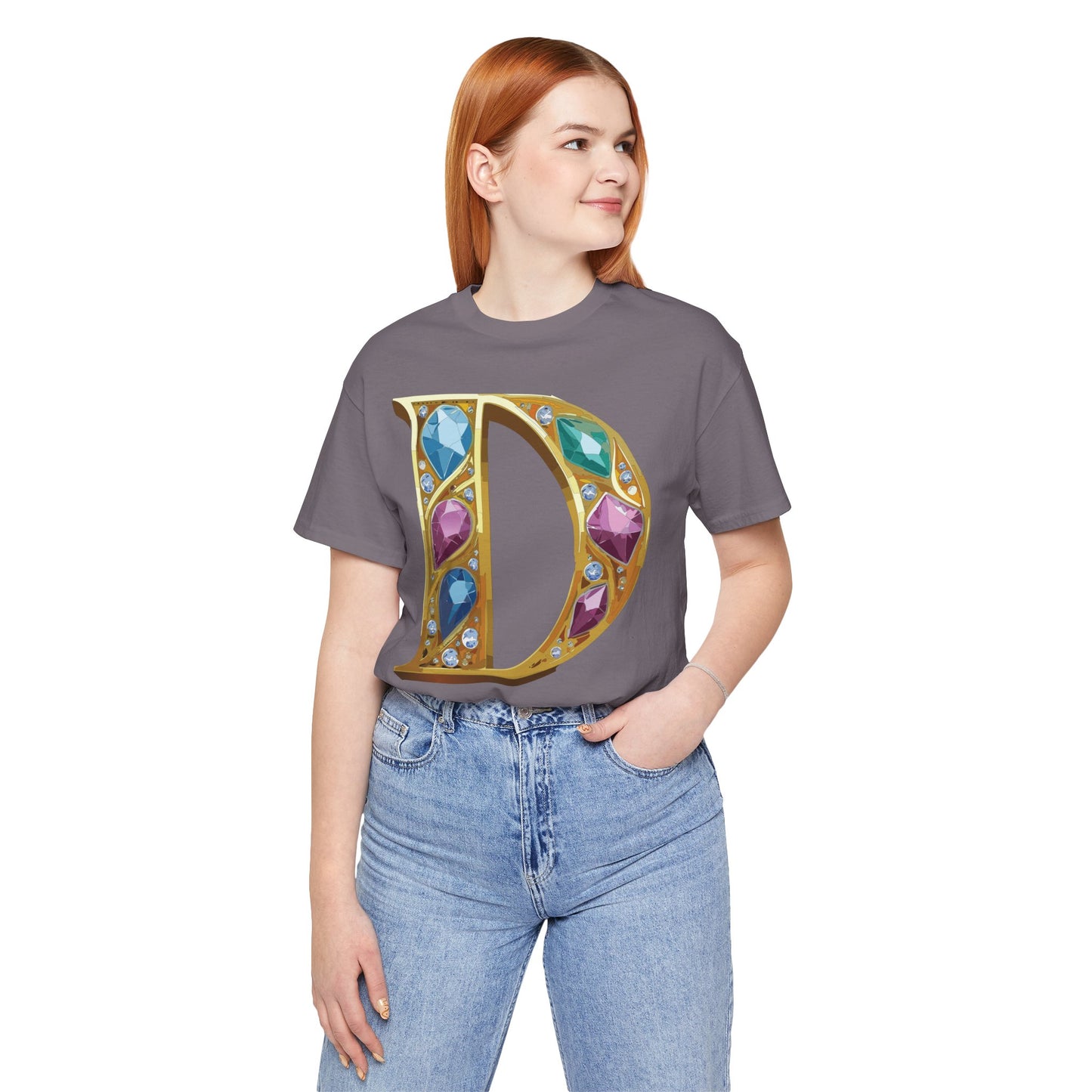 Letter Shirt, Shirt with Letters, Tee Shirt with Gold Letter, Shirt with Antique Letters