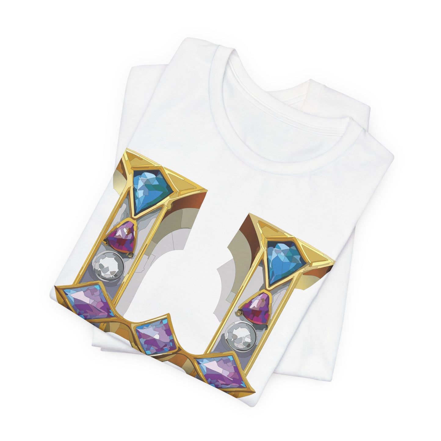 Letter Shirt, Shirt with Letters, Tee Shirt with Gold Letter, Shirt with Antique Letters