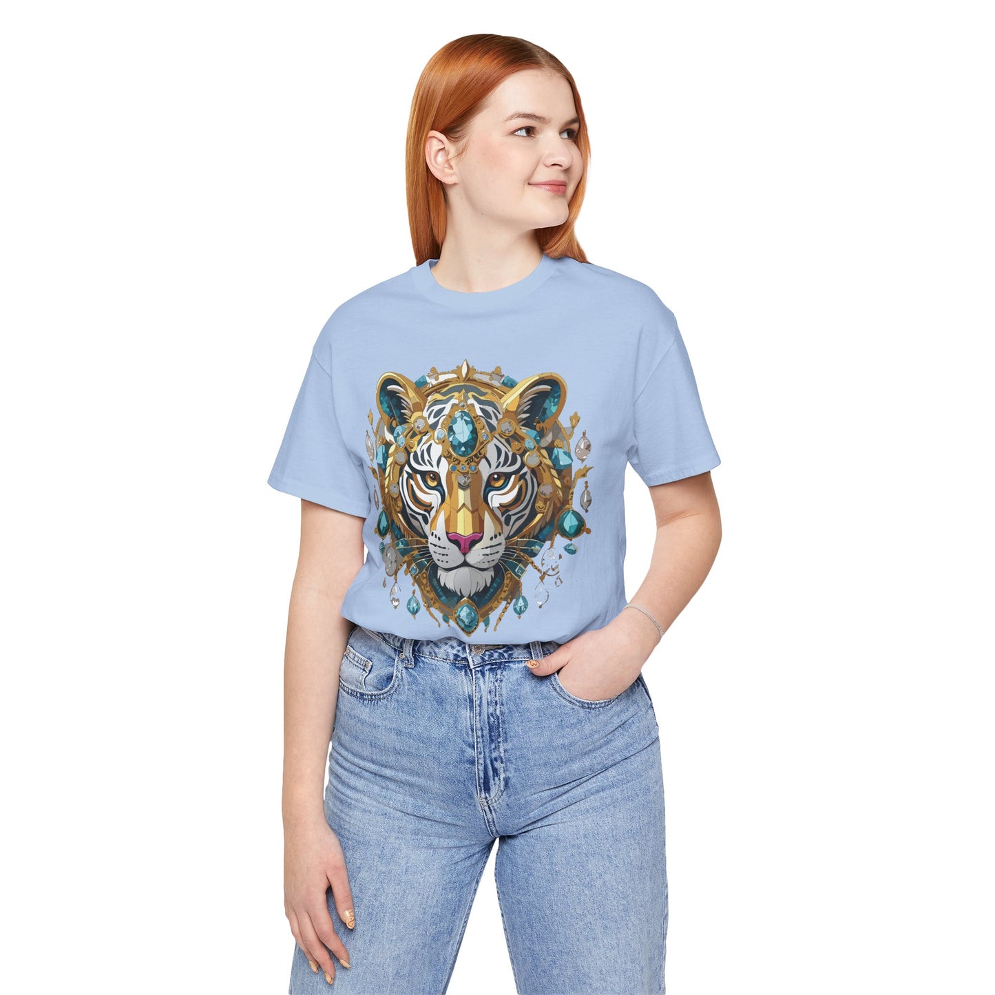 Animal Shirt, Shirt with Animal, Tee Shirt with Gold Animal Medal, Shirt with Antique Animal Medallion