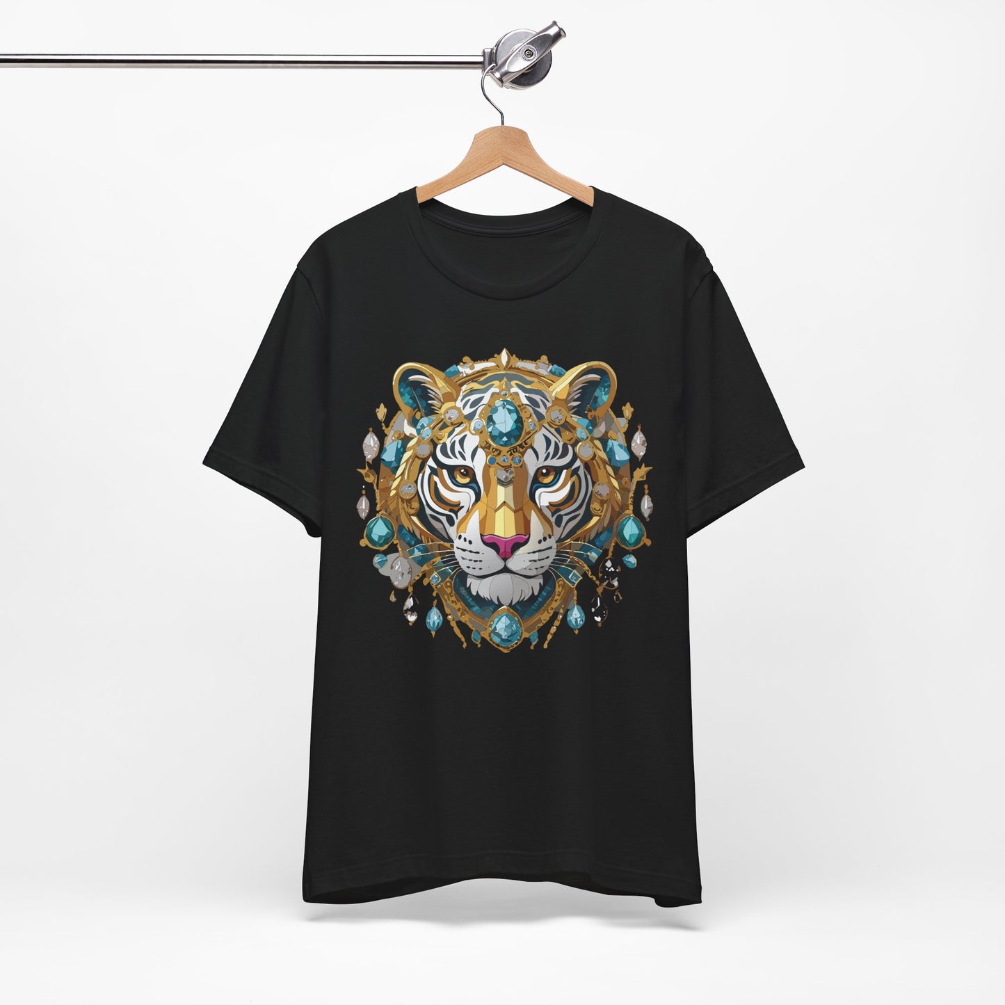 Animal Shirt, Shirt with Animal, Tee Shirt with Gold Animal Medal, Shirt with Antique Animal Medallion