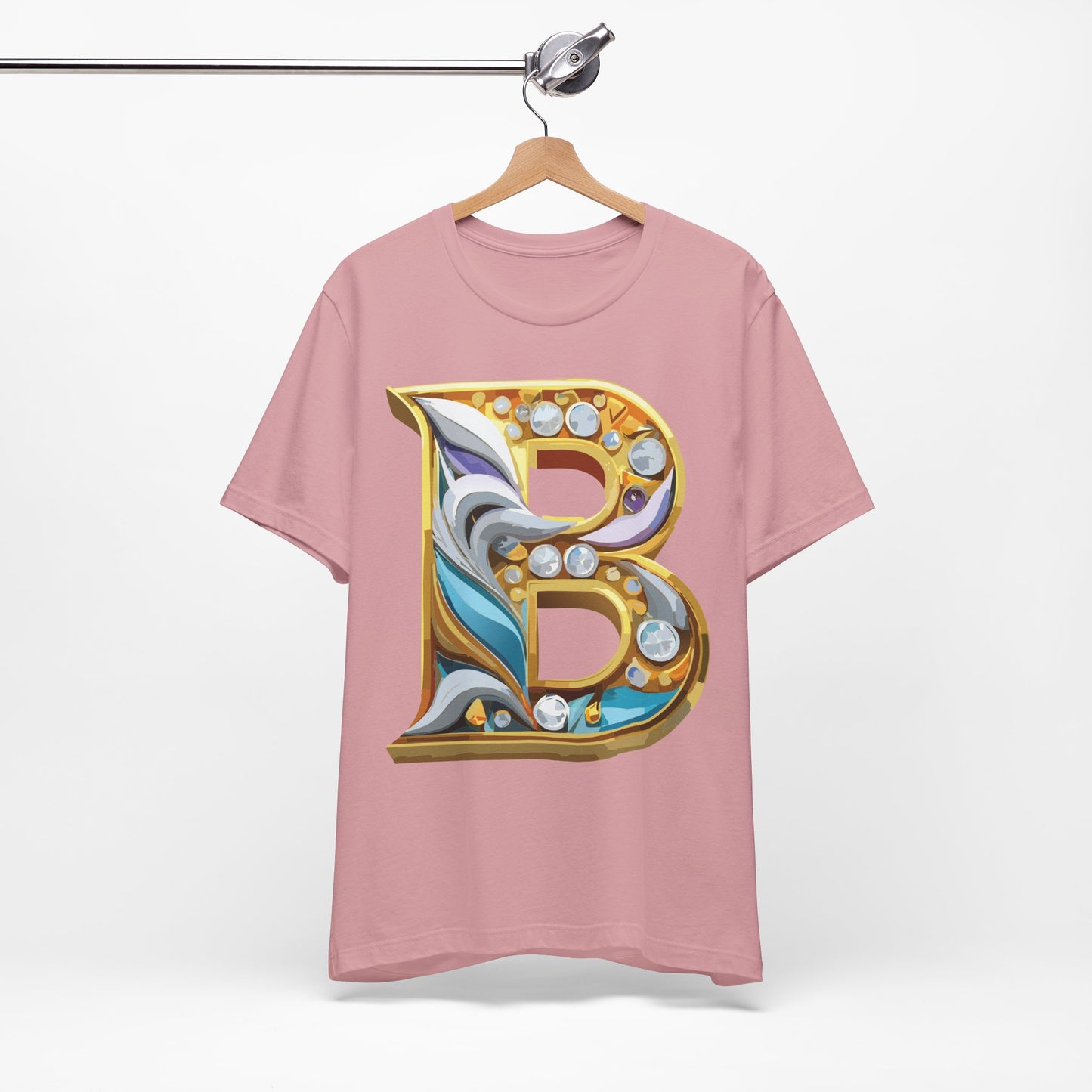 Letter Shirt, Shirt with Letters, Tee Shirt with Gold Letter, Shirt with Antique Letters