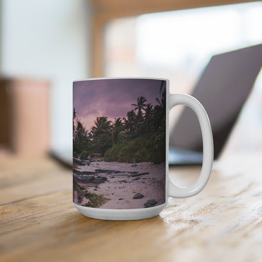 Coffee & Tea Mug with Beach Prints, 15oz