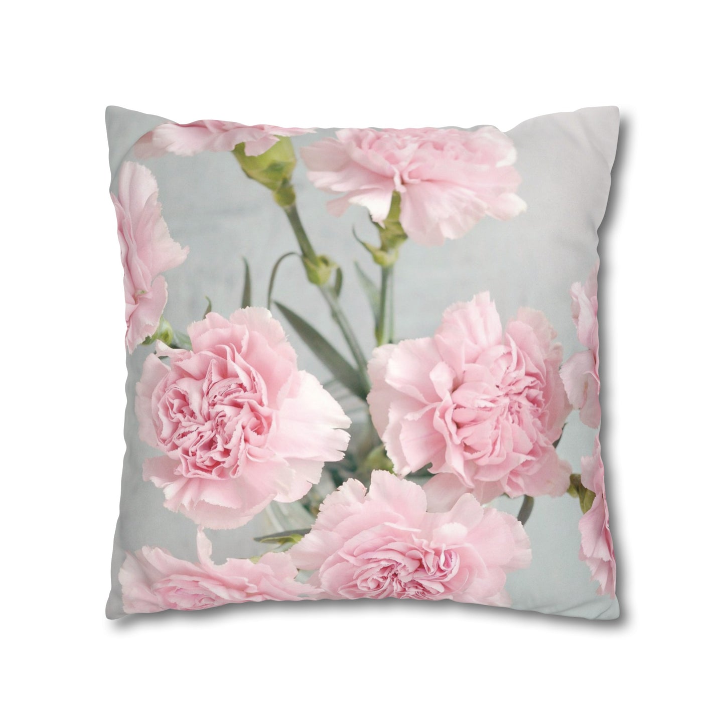 Floral Faux Suede Square Pillowcase