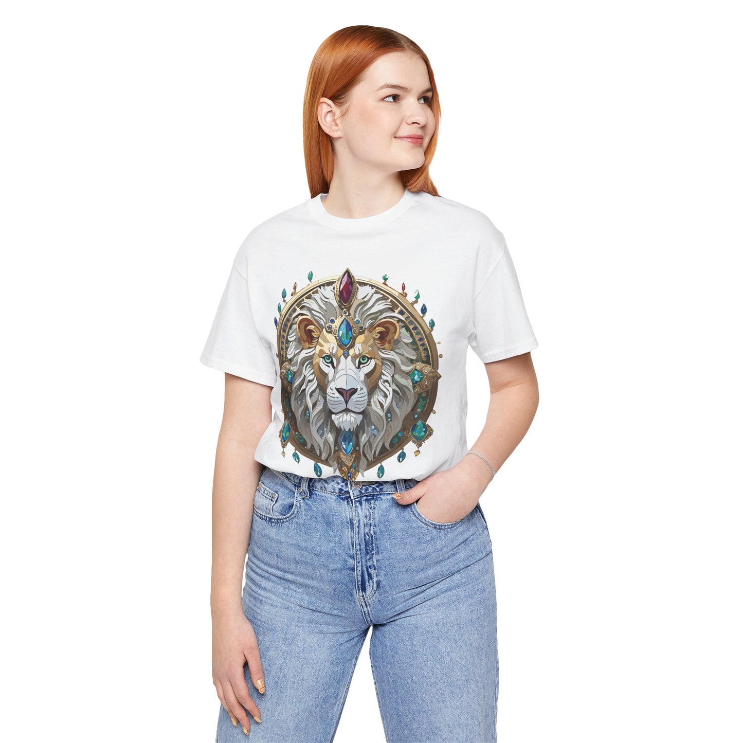 Animal Shirt, Shirt with Animal, Tee Shirt with Gold Animal Medal, Shirt with Antique Animal Medallion