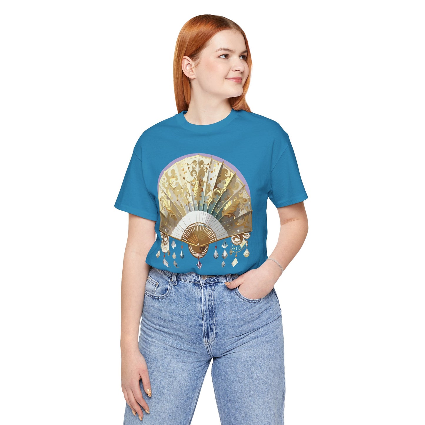 Fan shirt, Shirt with Fan, Tee Shirt with Gold Blower
