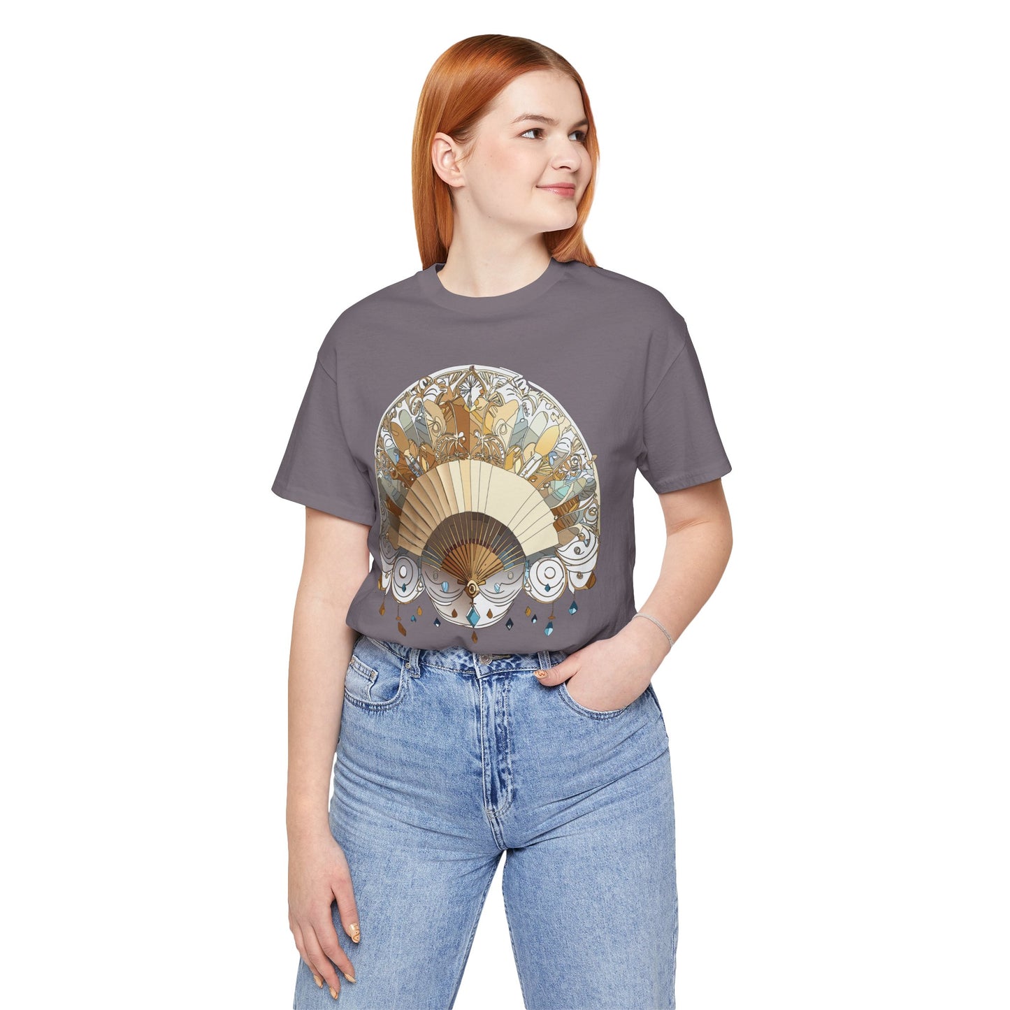 Fan shirt, Shirt with Fan, Tee Shirt with Gold Blower