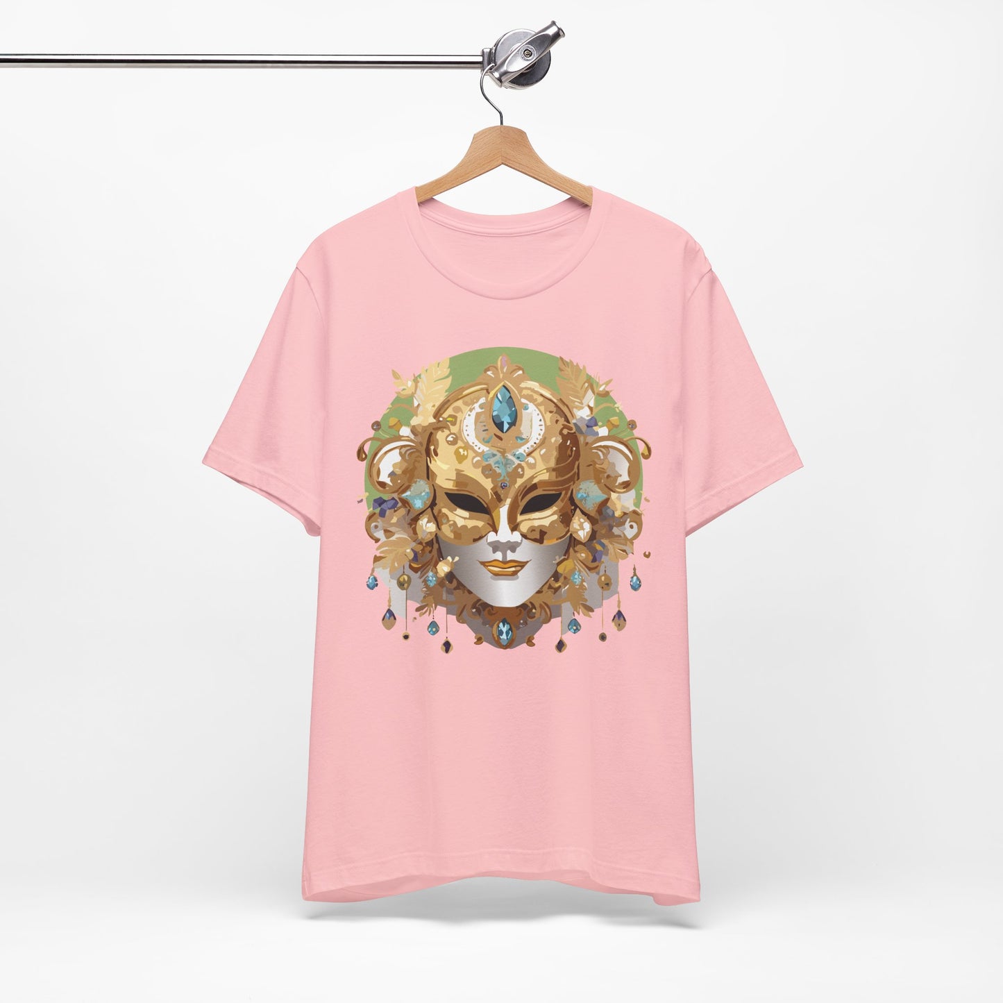 Mask Shirt, Shirt with Mask, Tee Shirt with Gold Face