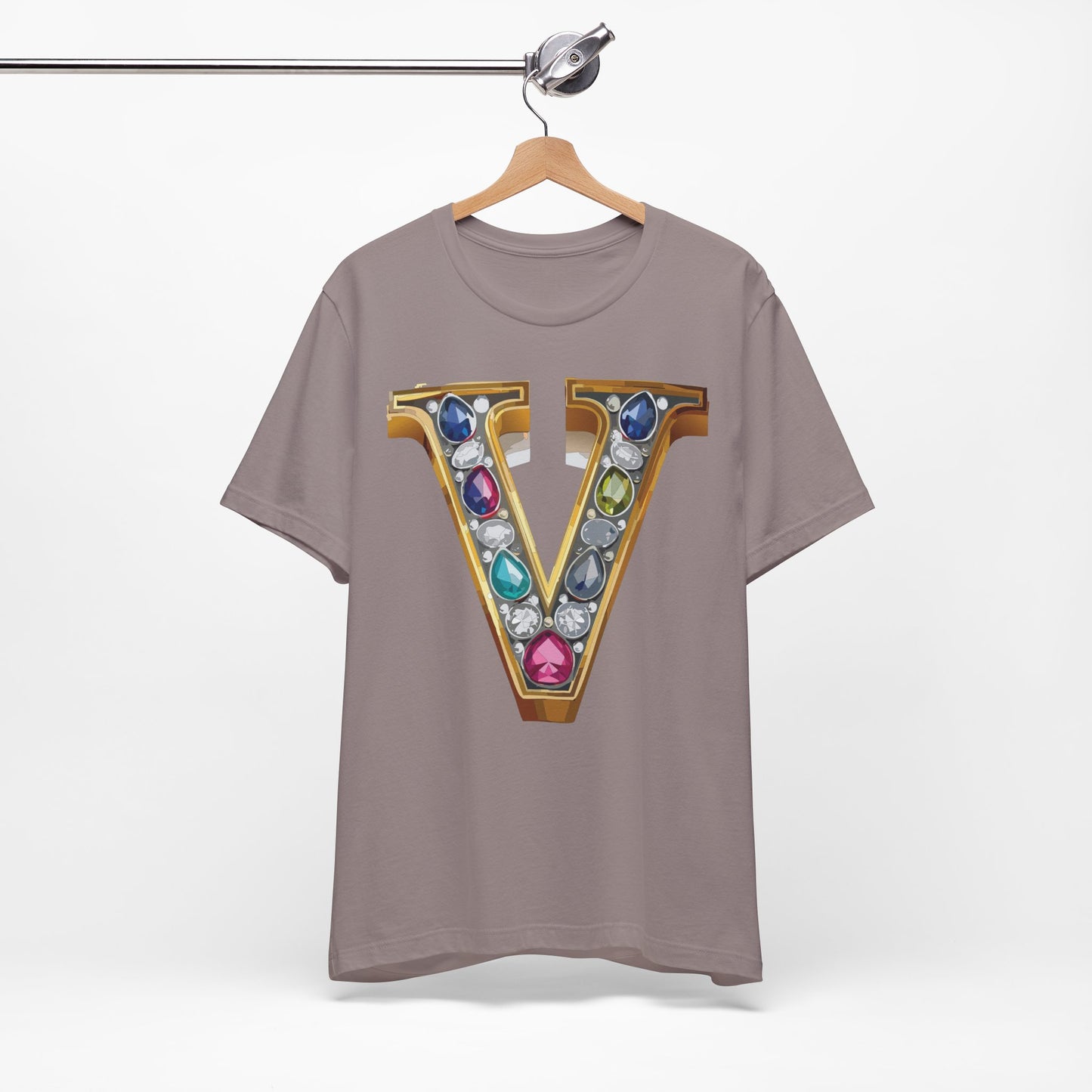 Letter Shirt, Shirt with Letters, Tee Shirt with Gold Letter, Shirt with Antique Letters