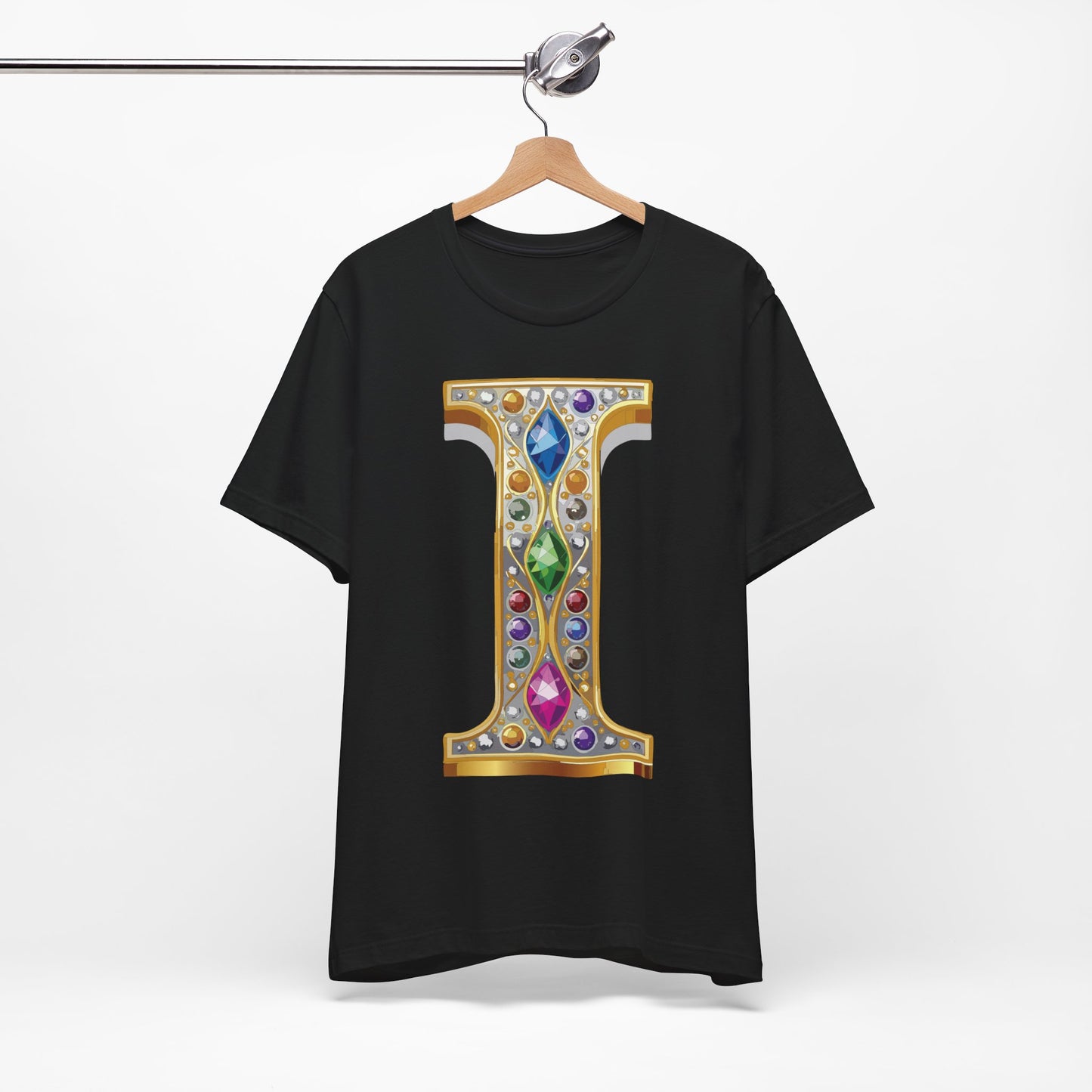 Letter Shirt, Shirt with Letters, Tee Shirt with Gold Letter, Shirt with Antique Letters