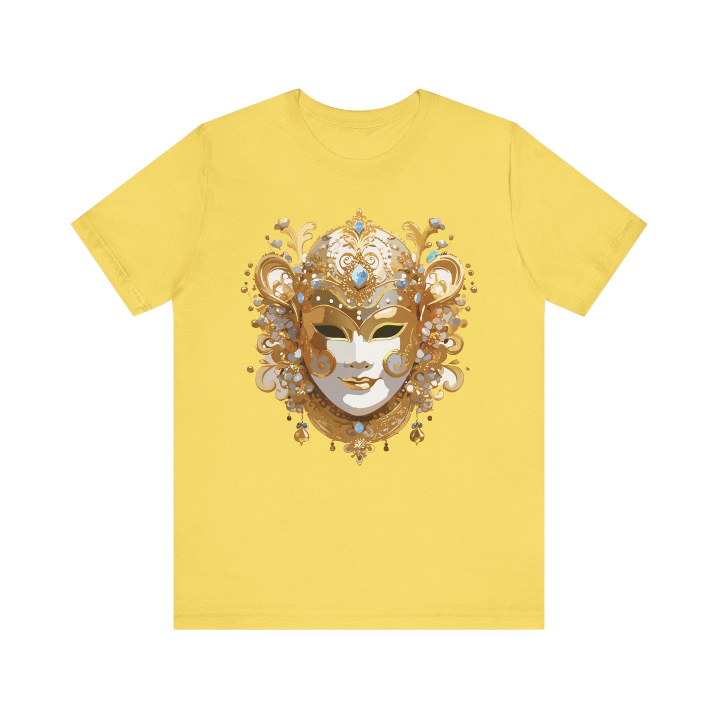 Mask Shirt, Shirt with Mask, Tee Shirt with Gold Face