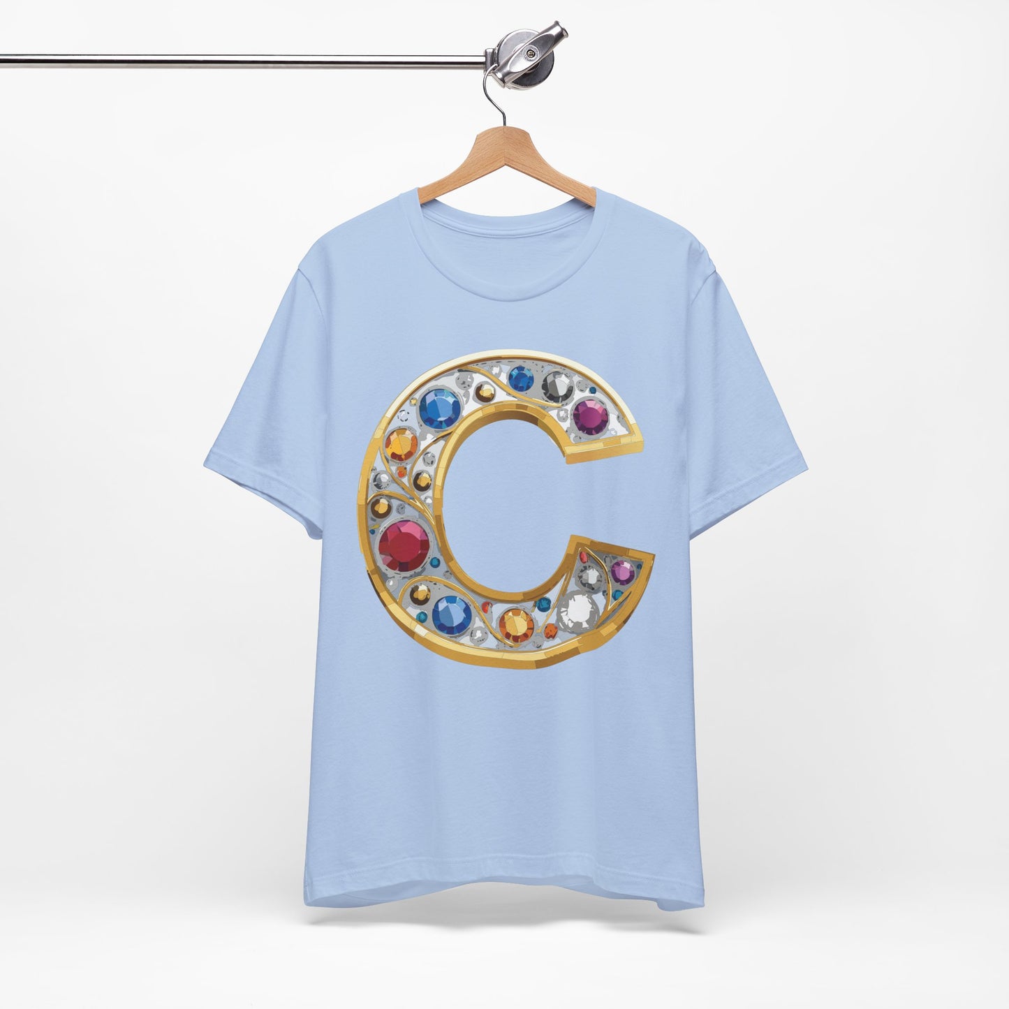 Letter Shirt, Shirt with Letters, Tee Shirt with Gold Letter, Shirt with Antique Letters