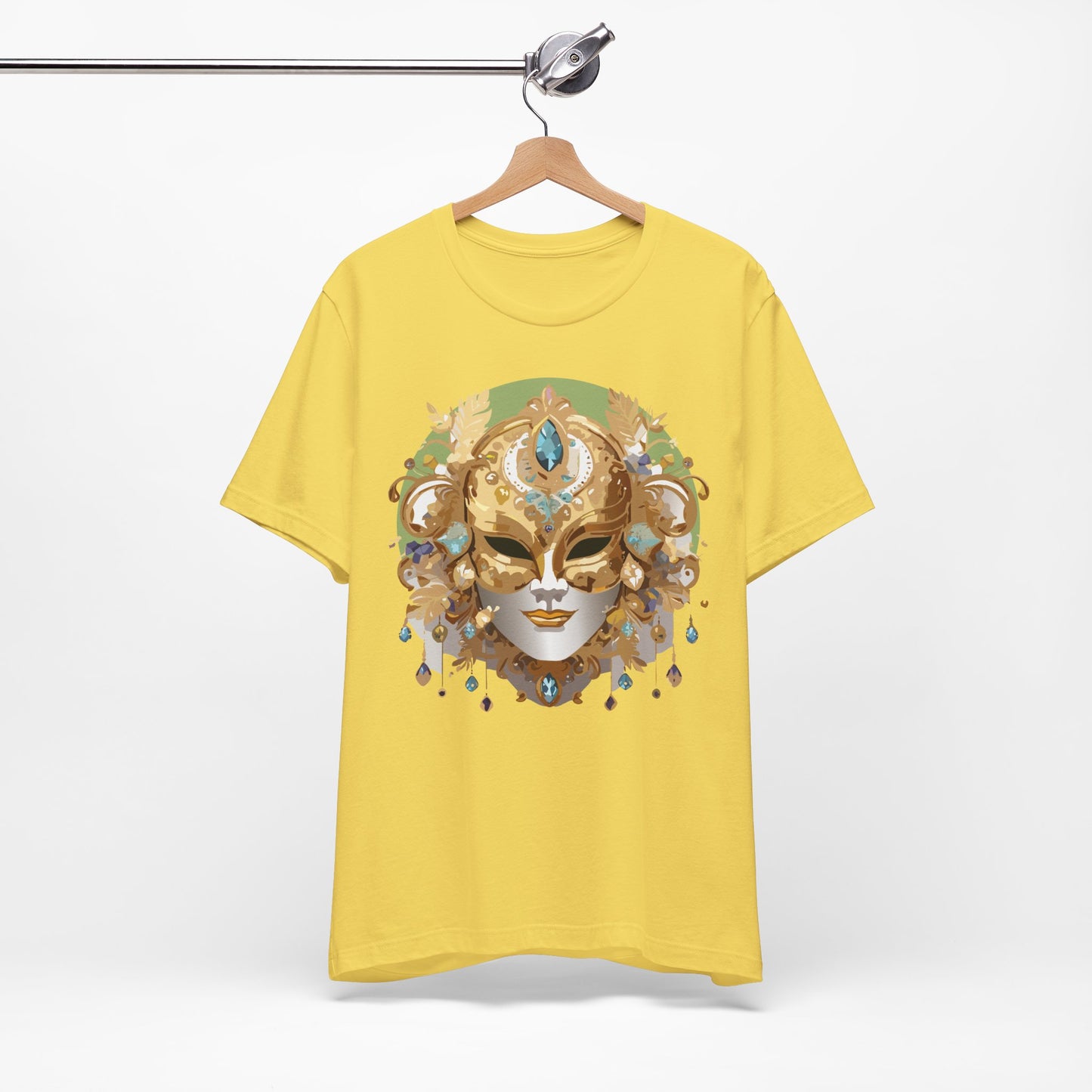 Mask Shirt, Shirt with Mask, Tee Shirt with Gold Face
