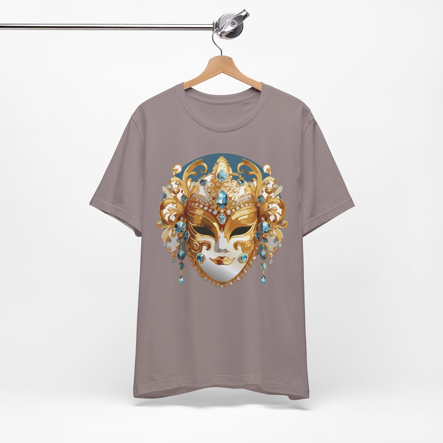 Mask Shirt, Shirt with Mask, Tee Shirt with Gold Face