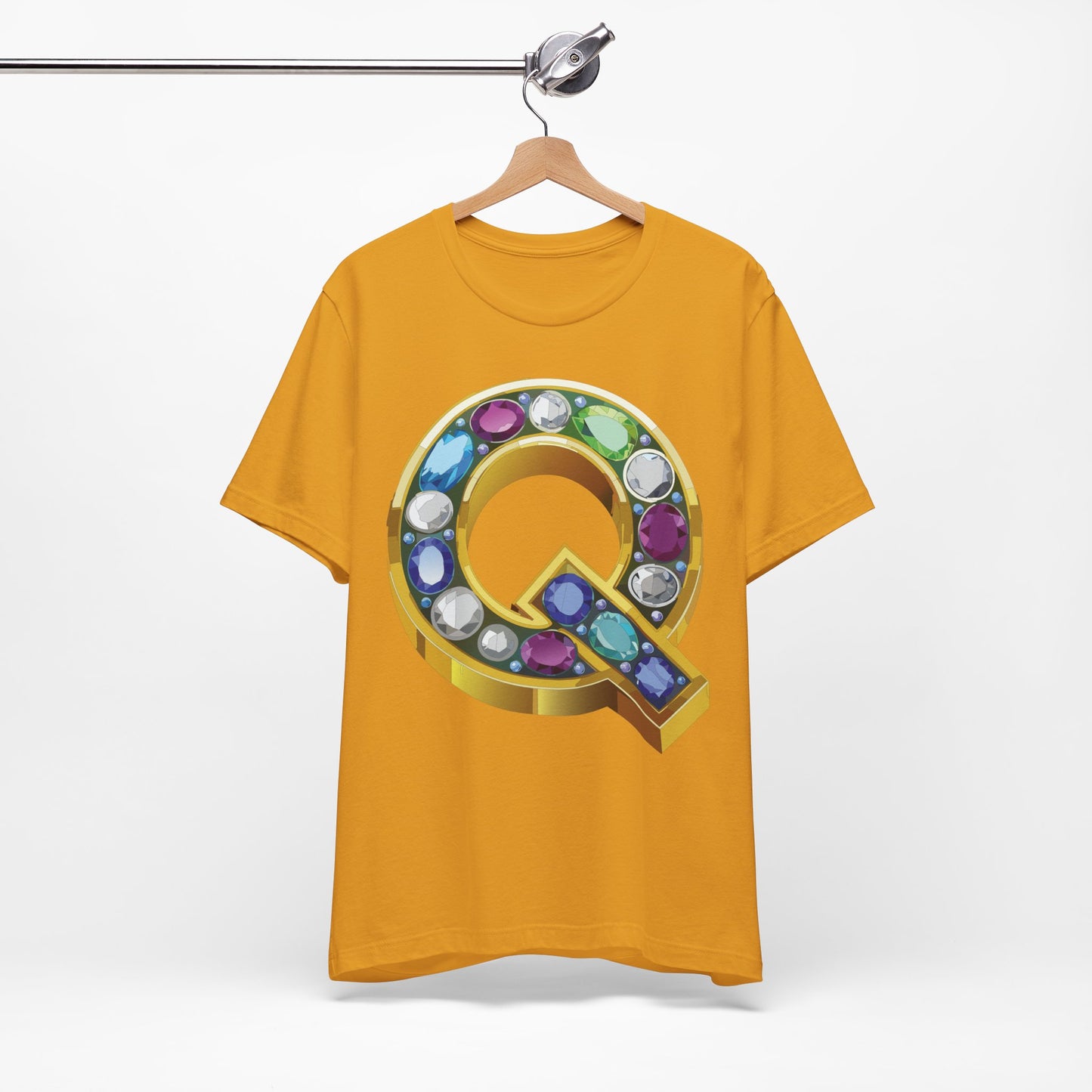 Letter Shirt, Shirt with Letters, Tee Shirt with Gold Letter, Shirt with Antique Letters