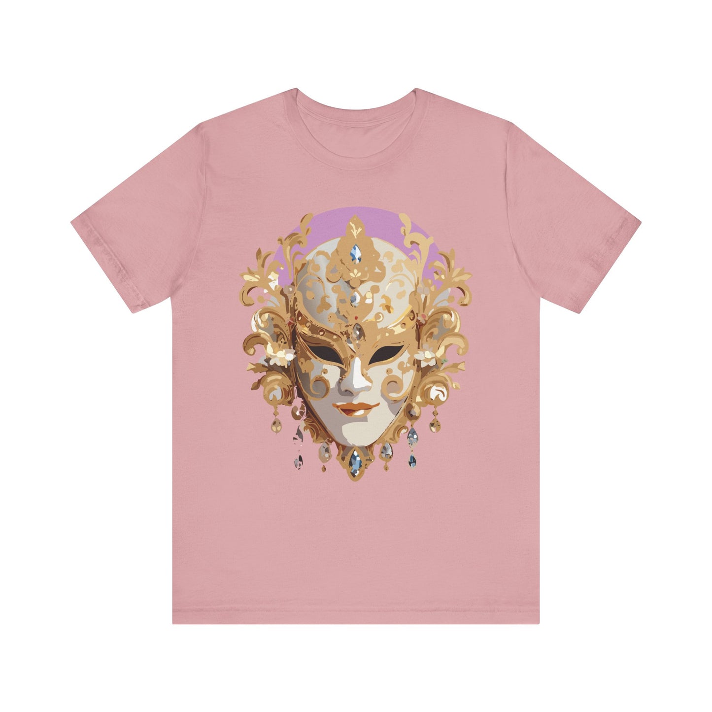 Mask Shirt, Shirt with Mask, Tee Shirt with Gold Face