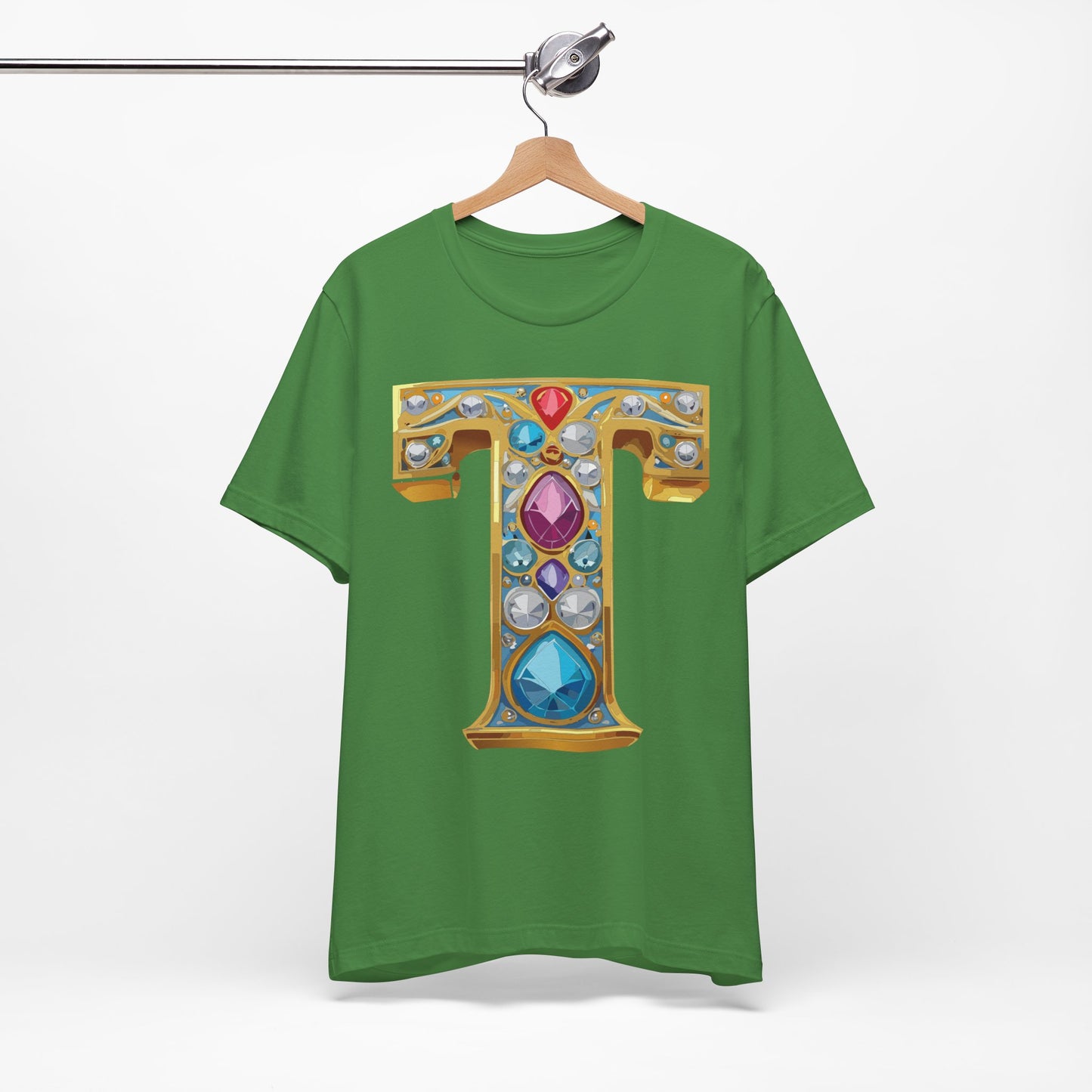 Letter Shirt, Shirt with Letters, Tee Shirt with Gold Letter, Shirt with Antique Letters