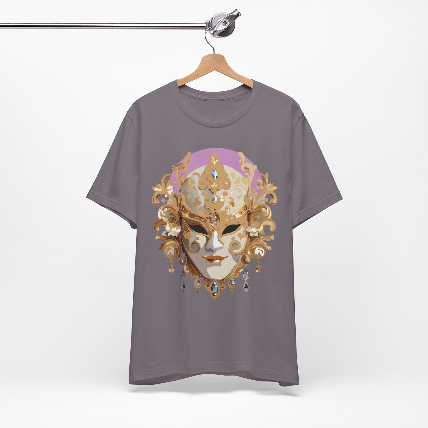 Mask Shirt, Shirt with Mask, Tee Shirt with Gold Face
