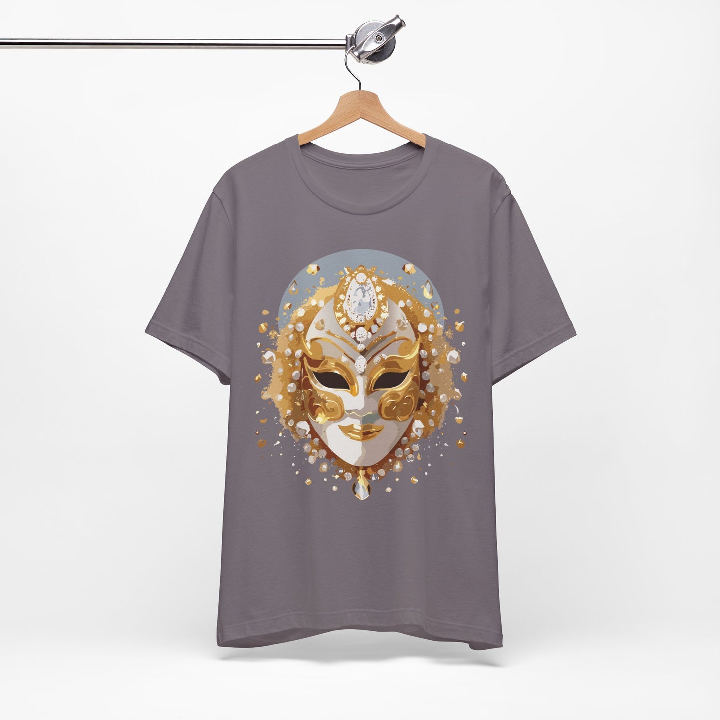 Mask Shirt, Shirt with Mask, Tee Shirt with Gold Face