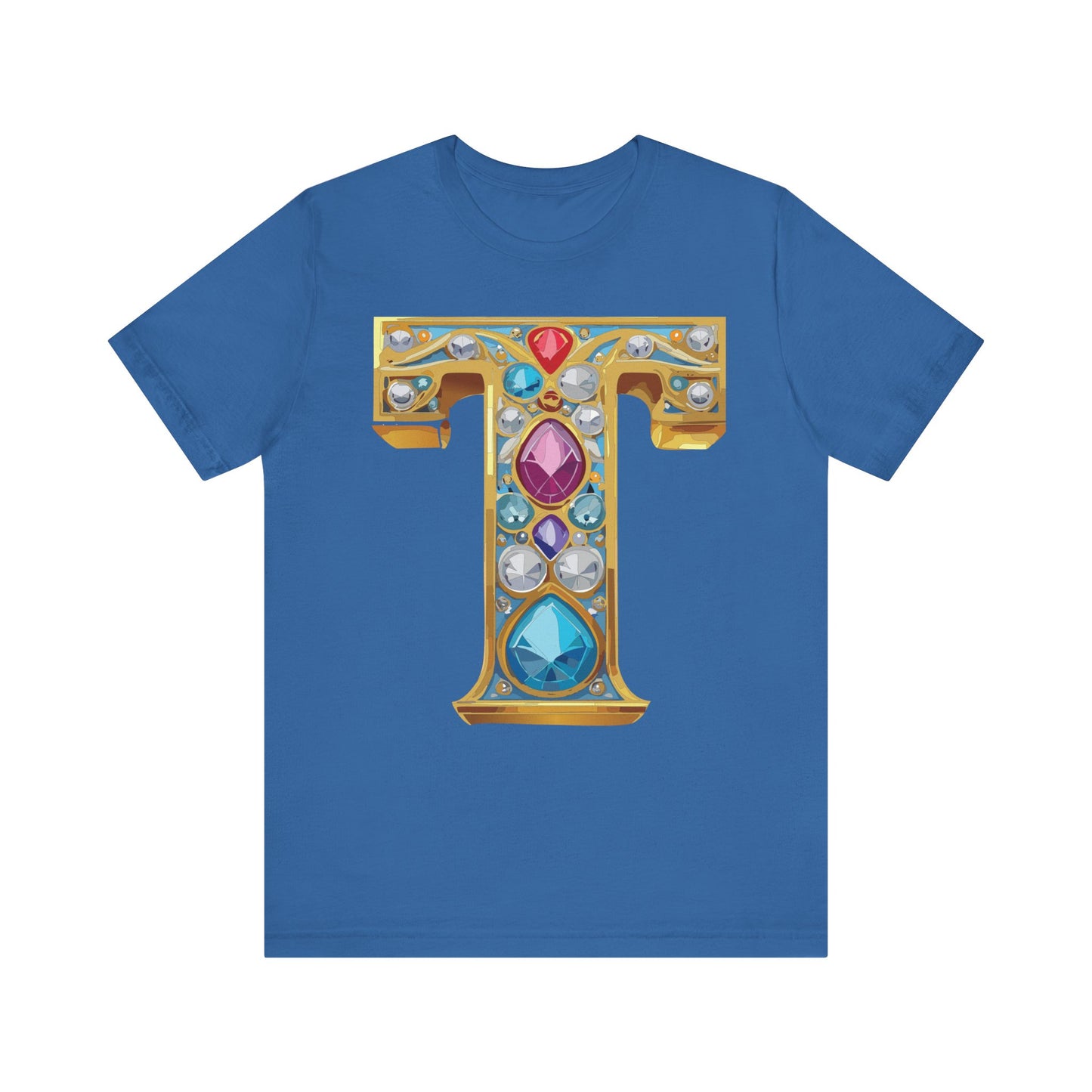 Letter Shirt, Shirt with Letters, Tee Shirt with Gold Letter, Shirt with Antique Letters