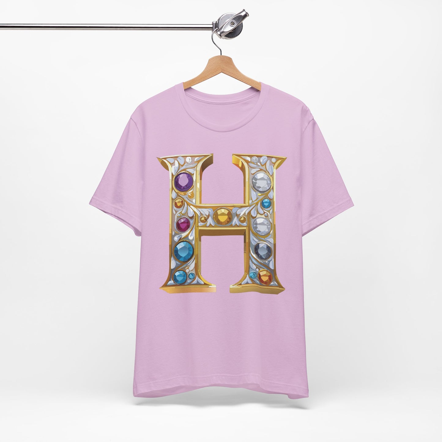 Letter Shirt, Shirt with Letters, Tee Shirt with Gold Letter, Shirt with Antique Letters