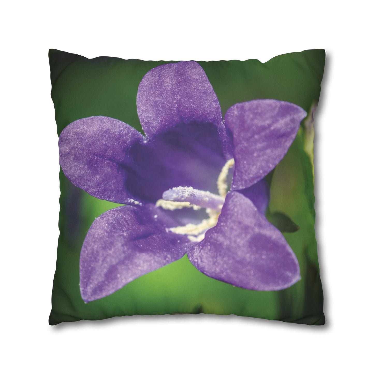 Floral Faux Suede Square Pillowcase