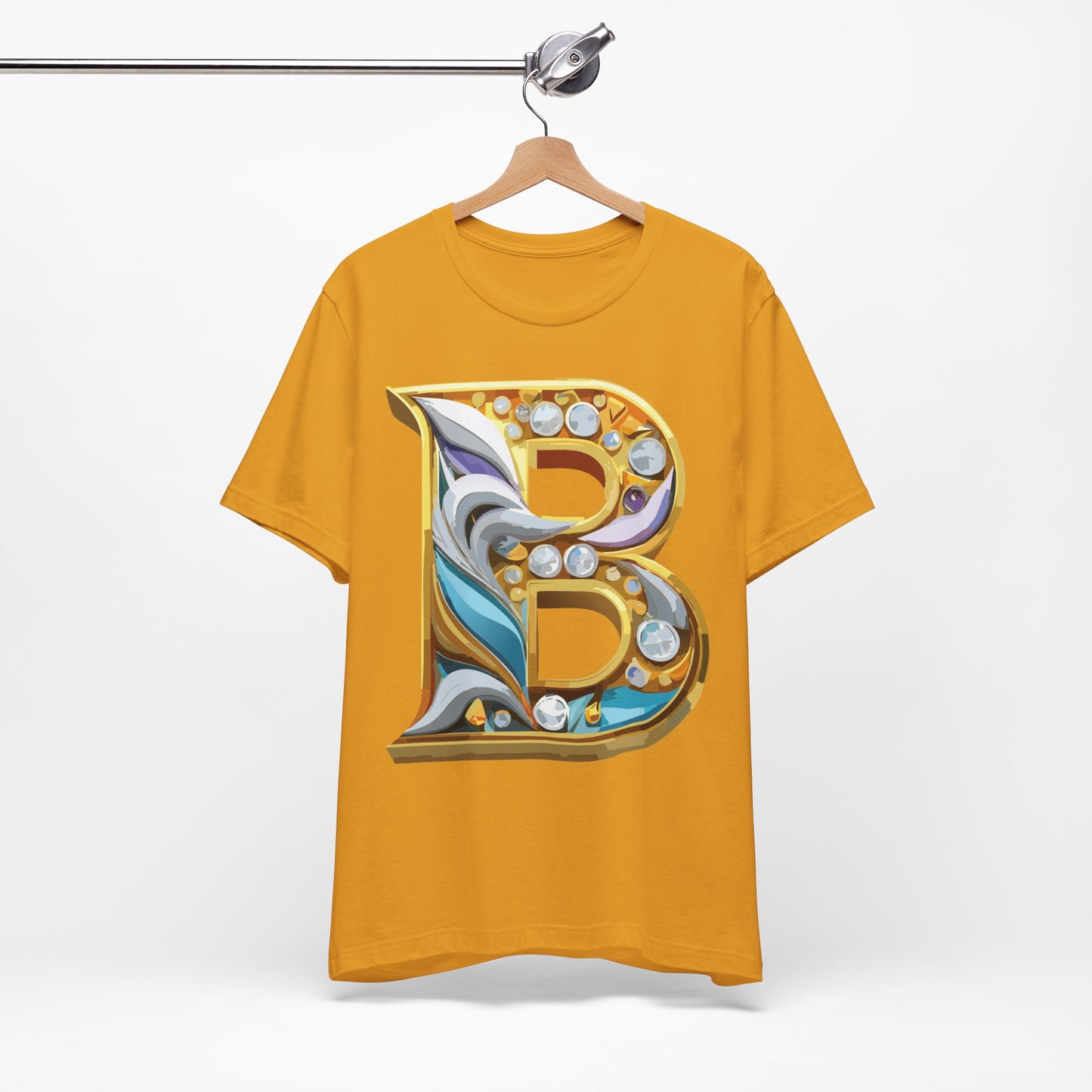 Letter Shirt, Shirt with Letters, Tee Shirt with Gold Letter, Shirt with Antique Letters