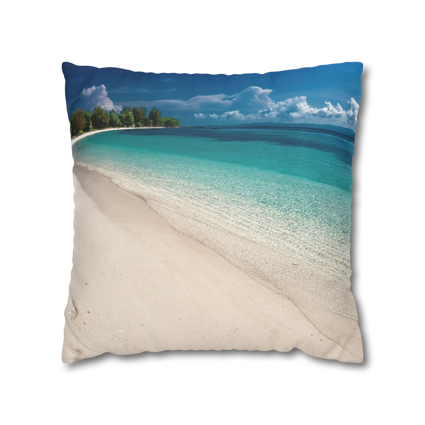 Beach Faux Suede Square Pillowcase