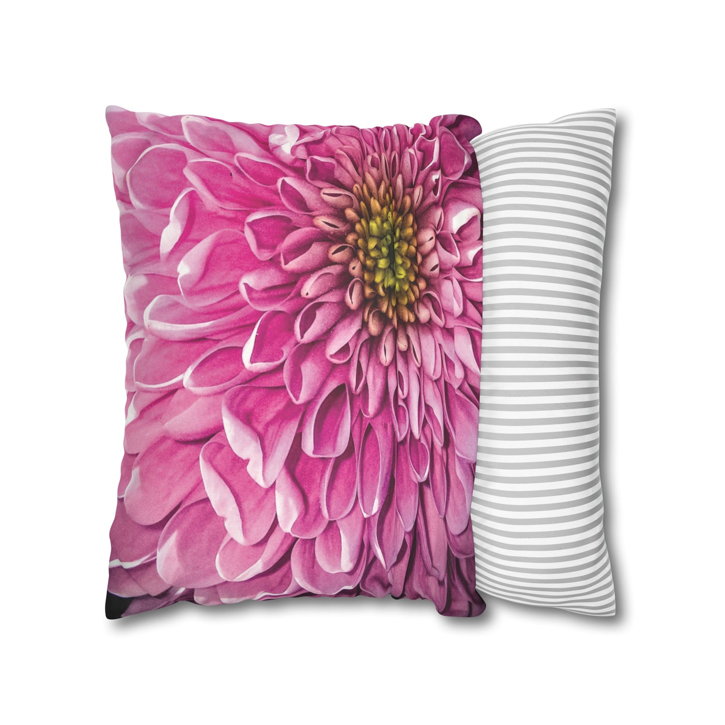 Floral Faux Suede Square Pillowcase