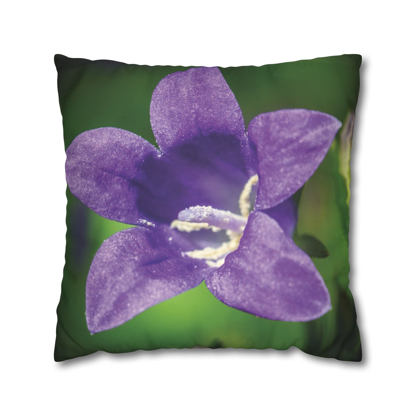 Floral Faux Suede Square Pillowcase