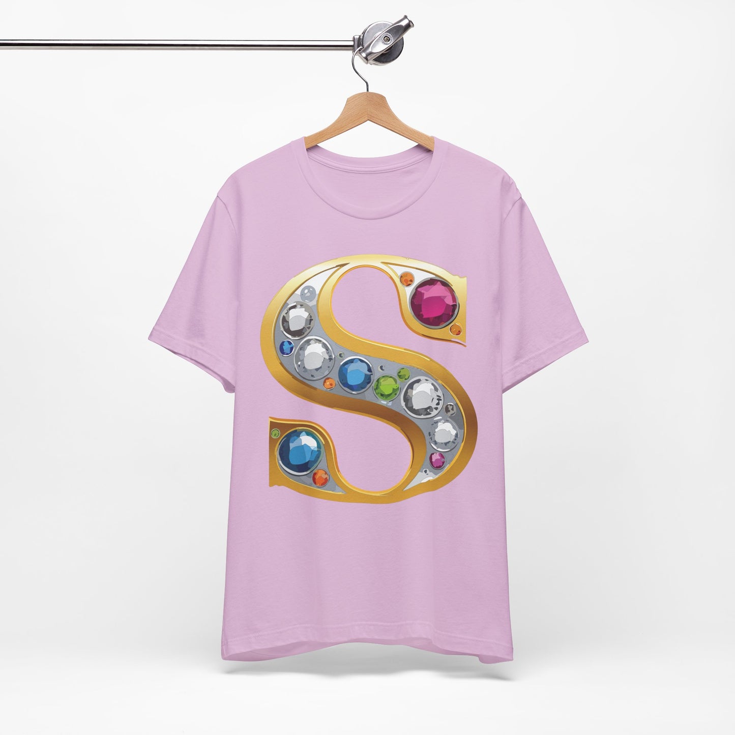 Letter Shirt, Shirt with Letters, Tee Shirt with Gold Letter, Shirt with Antique Letters