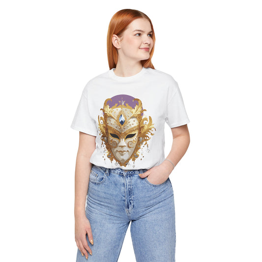 Mask Shirt, Shirt with Mask, Tee Shirt with Gold Face