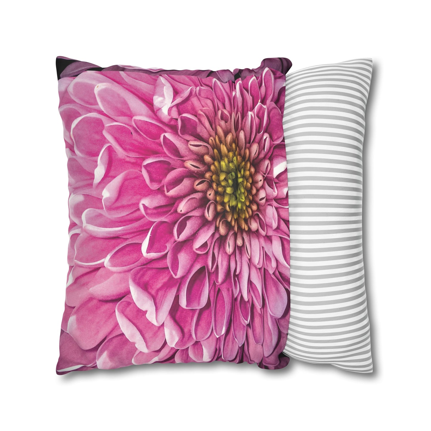 Floral Faux Suede Square Pillowcase